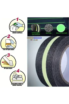 Evi̇mdeyokyok Fosforlu Kaydırmaz Bant 50Mm X 5Mt Yeşi̇l Fosforlu Merdi̇ven Bandı 50Mm Fotolümenli̇