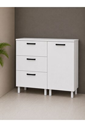 Visasconcept Üç Çekmeceli 100 Cm Çok Amaçlı Dolap