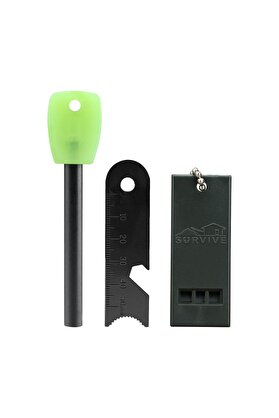 Ethab Ticaret Glb-Stl41414 Survive Magnezyum Çubuğu Ateş Başlatıcı Çakmak Taşı