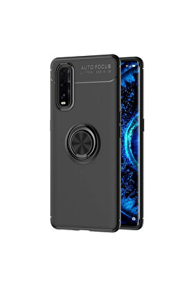 Evimdeyokyok Oppo Find X2 Kılıf Range Yüzüklü Silikon - Siyah