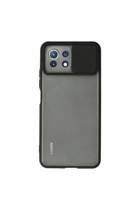 Evimdeyokyok Xiaomi Mi 11 Lite Kılıf Palm Buzlu Kamera Sürgülü Silikon - Siyah