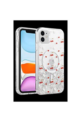 Ethab Ticaret Glb-Stl41414 Onegif İphone 11 Misk Simli Magsafe Kapak - Desen 5