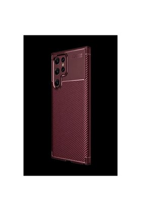 Ethab Ticaret Glb-Stl41414 Newface Samsung Galaxy S25 Ultra Kılıf Auto Focus Karbon Kapak - Bordo