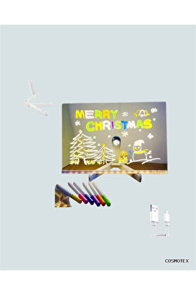 Zero Land Csmo-Tex Led Işıklı Şeffaf Yazı Tahtası – Neon Etkili Akrilik Pano, Silinebilir, 7 (170814) Renkli