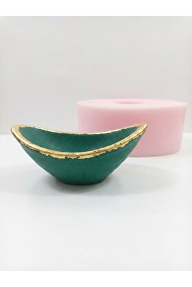 Kalıpcınızburada Kayık Tabak / Mum Kabı / Sunumluk Silikon Kalıp - K6283