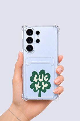 Ethab Giyim Samsung Galaxy S26 Ultra Kartlıklı Lucky Yonca Desenli Kılıf - Glst9798-6299