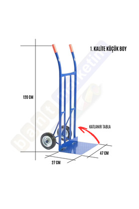 Evi̇mdeyokyok Küçük Boy Katlanır Tablalı Yük Ve Koli̇ Taşıma El Arabası