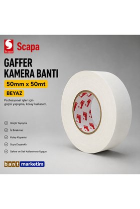 BantMarketim Scapa 3101 Gaffer Kamera Bandı Tamir Bandı 50mmx50mt Beyaz