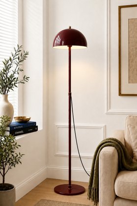 Luna Lighting Viyana Model Vişne Büyük Boy Bohem Lambader Metal Başlıklı Salon Yatak Odası Köşe Aydınlatma