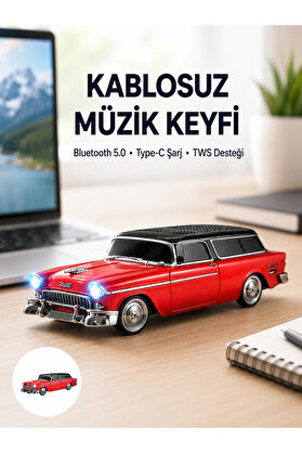 A-Luxe Vintage Tasarımlı Led Işıklı Bluetooth Hoparlör 10W
