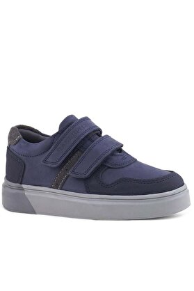 Ortopedikal Rakerplus 3751-Llgr Lacivert Nubuk % 100 Hakiki Deri Cırtlı Erkek Çocuk Sneaker