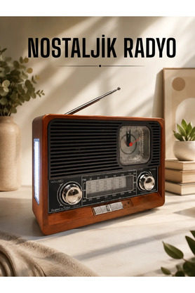 Rüzgar Dekor Nostaljik Radyo Usb,Aux Ve Sd Kart Girişli Bluetooth Bağlantılı