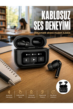 Emvera 2.Nesil Pro Ekranlı Sesli Görüşme Yapabilen Kablosuz Bluetooth Kulaklık Yeni Nesil