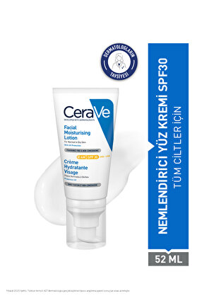 CeraVe Facial Moisturising Lotion SPF30 İçeren Tüm Cilt Tipleri İçin Uygun Nemlendirici Yüz Kremi 52 ml