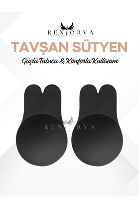 Genel Markalar Görünmez Sırtı Açık Elbise Uyumlu Dikişsiz Tavşan Kulak Tasarımlı Push-Up Sütyen