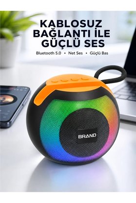 Demrion Decor Rgb Işıklı Taşınabilir Kablosuz Bluetooth Hoparlör Yeni Nesil