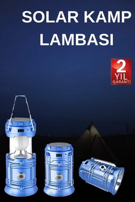 Ezere Solar Şarjlı Kamp Lambası Güneş Enerjili Kızaklı Kamp Feneri Çadır Feneri L - Karbul7218-9