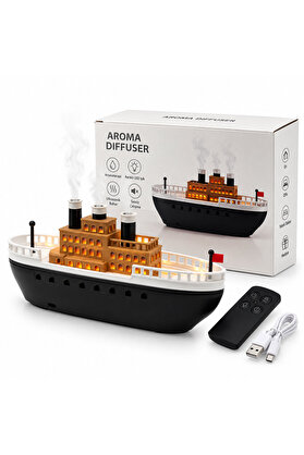 Go İthalat Aroma Dıffuser Gemi Işıklı Hava Nemlendirici Buhar Makine - Koku Giderici 250Ml Krd-8769 () Glbl-Stl