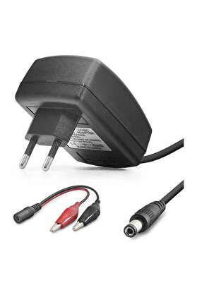 Evi̇mdeyokyok Akü Şarj Adaptörü 12V 2.5A 30W Krokodi̇l Uç Si̇yah B5057
