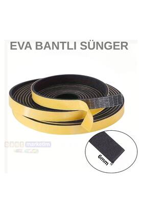 Evi̇mdeyokyok Eva Neopren Conta Sünger Bantlı Sızdırmazlık Bandı 6Mm Kalınlıkta 30Mmx20Mt
