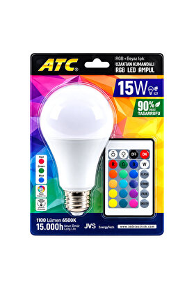 Go İthalat Kumandalı - Rgb 15W=90W - E27 Led Ampul 1100Lm 15000 Saat Ömür () Glbl-Stl57839
