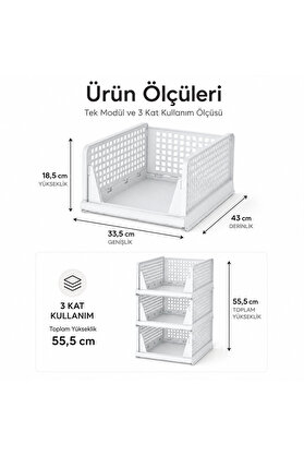 Go İthalat 3 Katlı Portatif Organizer - Çok Amaçlı Kayar Raf 18.5X33.5X43Cm Toplam 55.5Cm () Glbl-Stl57839