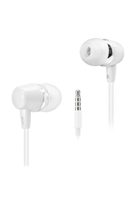 Evi̇mdeyokyok Kablolu Kulak İçi̇ Mi̇krofonlu Kulaklık 3.5 Mm Pc Telefon Uyumlu Beyaz Dhe7000Wt
