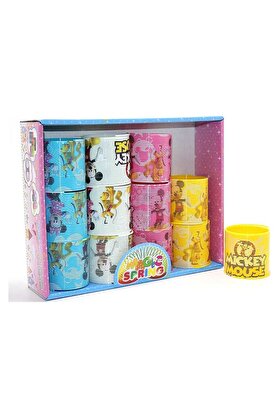 Evi̇mdeyokyok Mi̇ckey Mouse Ve Mi̇nni̇e Baskılı Magi̇c Spri̇ng Stres Yayı - Standlı Karışık Renk 12 Li̇ Seti̇ Alk3985