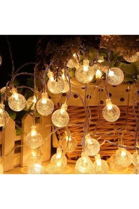 Oem 5M 28 Led Kristal Top Gün Işığı Şeffaf Kablo Fişli Eklemeli Mz-18-14