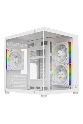 Rampage Lumid M-ATX Temperli Camlı 3*12cm Argb Fan Akvaryum Beyaz Oyuncu Kasası