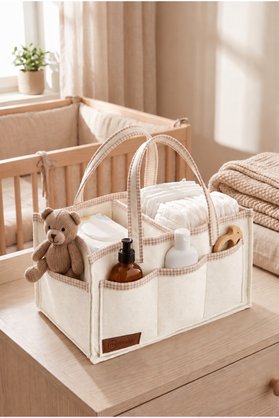 mordesign Extra Kalın Keçe Anne Bebek Bakım Çantası Çok Amaçlı Organizer Düzenleyici Taşınabilir