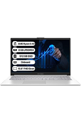 Asus Vivobook Go 15 E1504FA-BQ4946 AMD Ryzen 5 40 8GB 512GB SSD Freedos 15.6" 60Hz Taşınabilir Bilgisayar