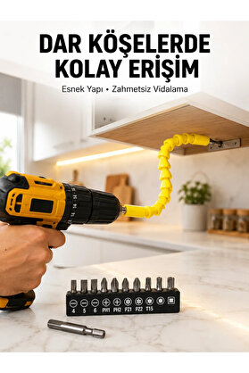 Ss Home Concept 12’Li Akrobat Bits Vidalama Seti Esnek Uç Çok Yönlü Kullanım Yeni Nesil