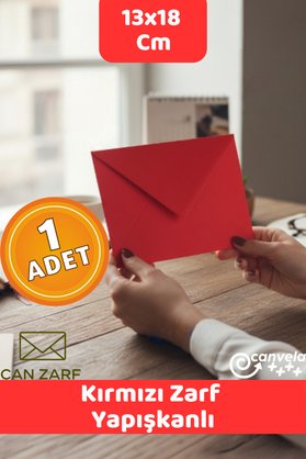 İstisna Kırmızı Zarf Seti Yapışkanlı Mektup Kartpostal Davetiye Zarfı