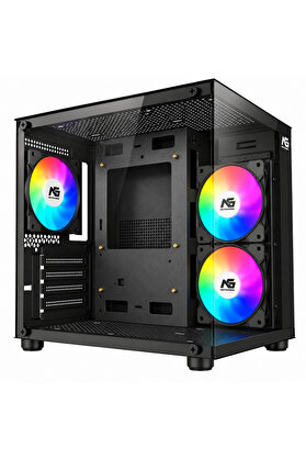 Genel Markalar Orion Cube 3x Tuştan Değişen RGB Fanlı M-Atx Boş Bilgisayar Kasası Siyah