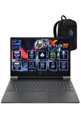HP Victus 15 Intel Core i5-14450HX 16 GB DDR5 512 GB SSD RTX 4050 6 GB 15.6'' Full HD IPS 144Hz Windows 11 Pro Oyuncu Dizüstü Bilgisayar D2QG6EARNP01