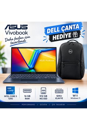 Asus Vivobook 15 X1504VA-NJ3665W Intel Core 5 120U 16GB 512GB SSD Win11 15.6 Işıklı Klavye