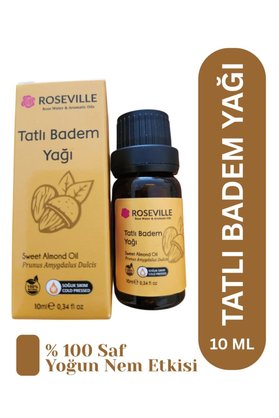 Roseville Tatlı Badem Yağı %100 Saf Ve Doğal Soğuk Sıkım 20 Ml