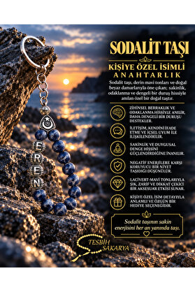 Tesbih Sakarya Kişiye Özel İsimli - Doğal Taş - Anahtarlık - 12 Renk Mevcuttur