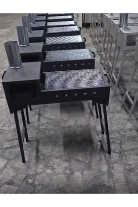 kraker Kamp Piknik ve Bahçe İçin Profesyonel Odun Ve Kömürlü Katlanabilir Mangal Siyah.