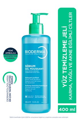 Bioderma Sebium Foaming Gel Karma Yağlı ve Akneye Eğilimli Ciltler için Yüz Temizleme Jeli 400 ml