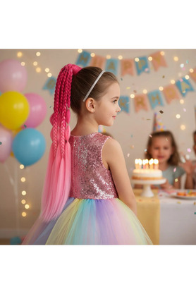 E Bulurum Balon Ve Düz Salaş Örgülü Lastikli At Kuyruğu - Acm10