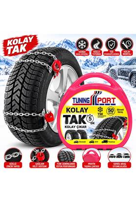 TuningPort Kar Zinciri Kolay Tak Çıkar Tüm Binek Ve Ticari Suv Jeep Araçlara Uyumlu 6'lı