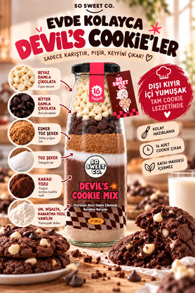 So Sweet Co Devil's Cookie Mix - Cam Şişede Kurabiye Harcı