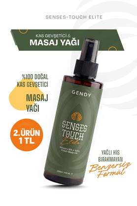 GENDY Senses-Touch Elite - %100 Doğal Kas Gevşetici Rahatlatıcı ve Aromaterapi Etkili Masaj Yağı 200 ML