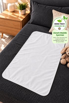 Mislina Home Bebek Bakım Örtüsü Alt Açma Pedi Yıkanabilir 50x70 Sıvı Su Geçirmez %100 Doğal Pamuklu Alez
