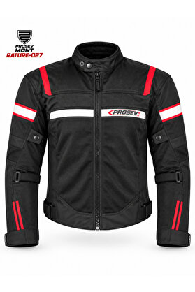 Prosev Rature-027 4 Mevsim Motosiklet Montu – Siyah/Kırmızı