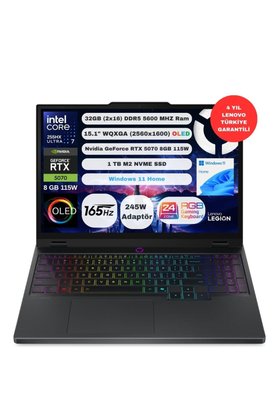 Lenovo Legion 5 15IAX10 83F00087TR Intel Core Ultra 7 255HX 32GB 1TB SSD RTX 5070 W11 Home 15.1"