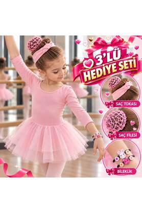FND Bale Elbisesi Pembe Tütü 4'LÜ SET& 3'LÜ Hediye Seti SAÇ Filesi/ SAÇ Bandı / Bileklik 4'LÜ SET