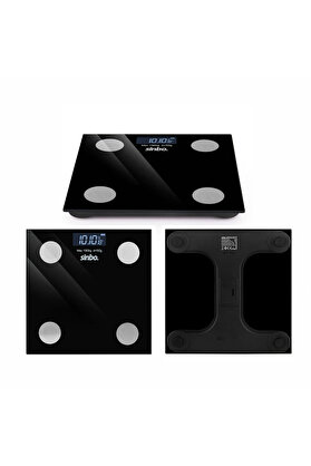 Go İthalat Dijital - Pilli Cam Banyo Baskülü Lcd Ekran - Sıcaklık Göstergeli 180Kg/50Gr 28X28Cm Sbs-4466 () Glb